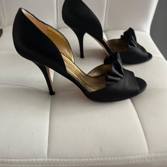 Kate Spade Black Satin Peep Toe heel size 6b - Picture 8 of 10